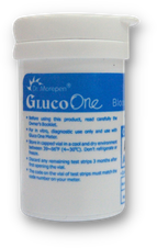 Dr. Morepen Gluco One test-strip vial, historical packaging